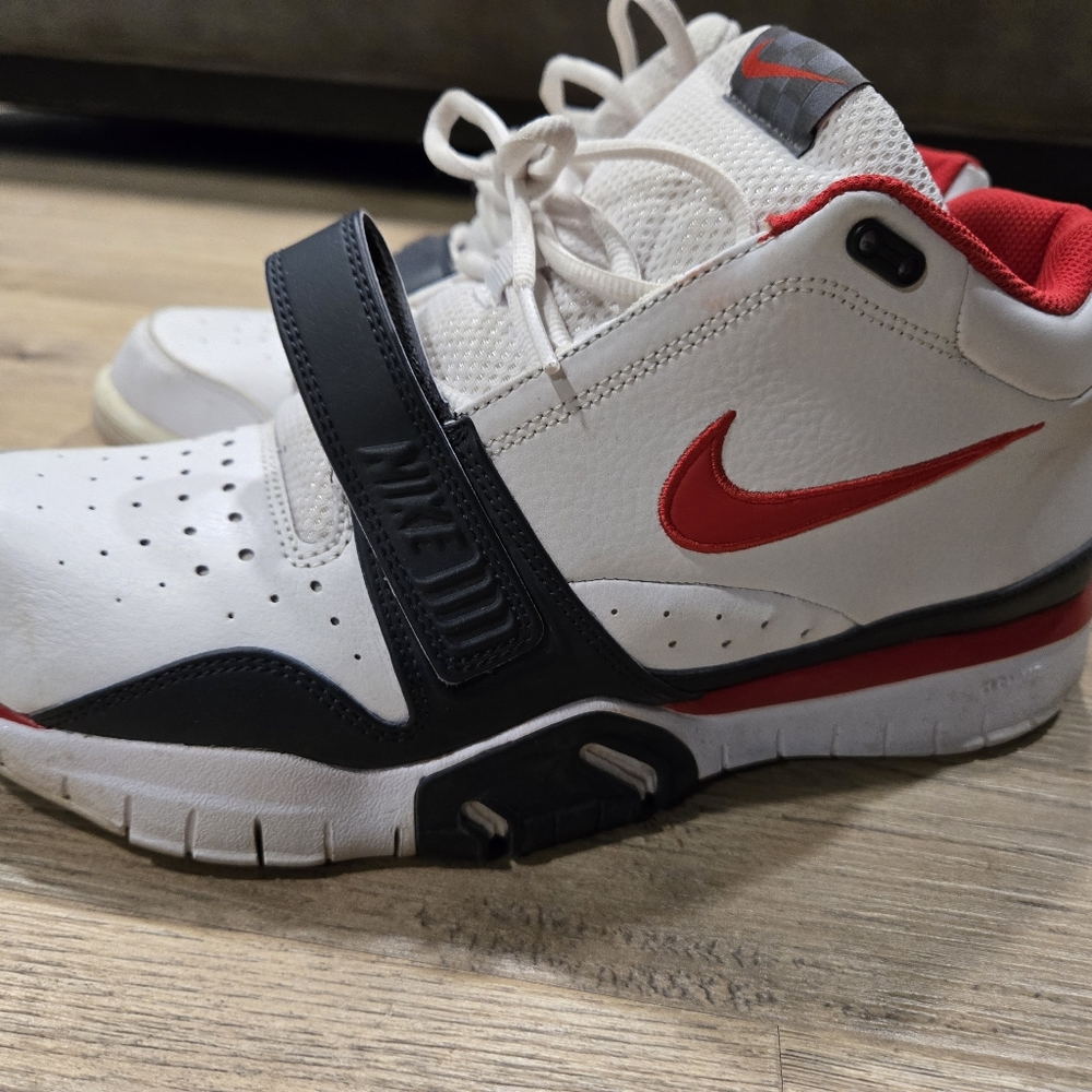 2009 Nike Air Zoom John McEnroe Tennis Trainers White and Red Size 11